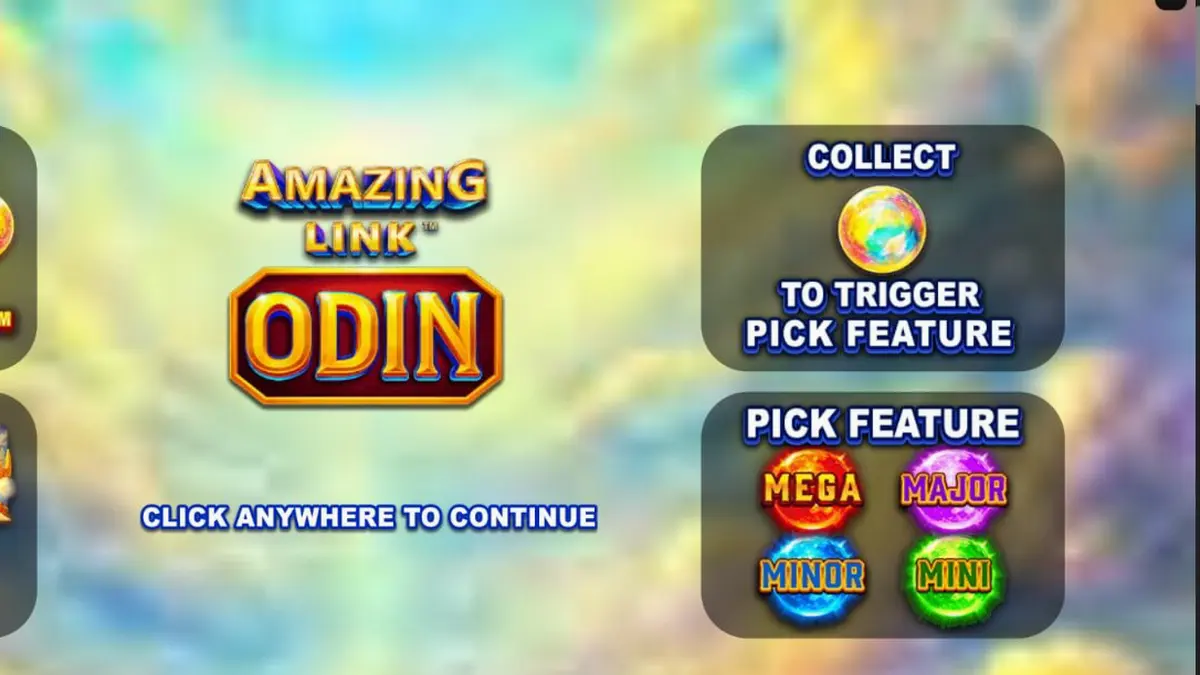 Pemandangan visual megah dari slot Amazing Link Odin dengan latar belakang Asgard yang bercahaya.